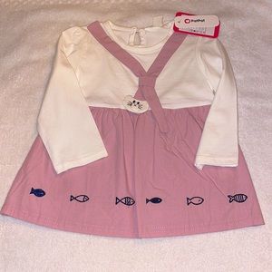 NWT PatPat cat and fish long sleeve dress size 12-18 months